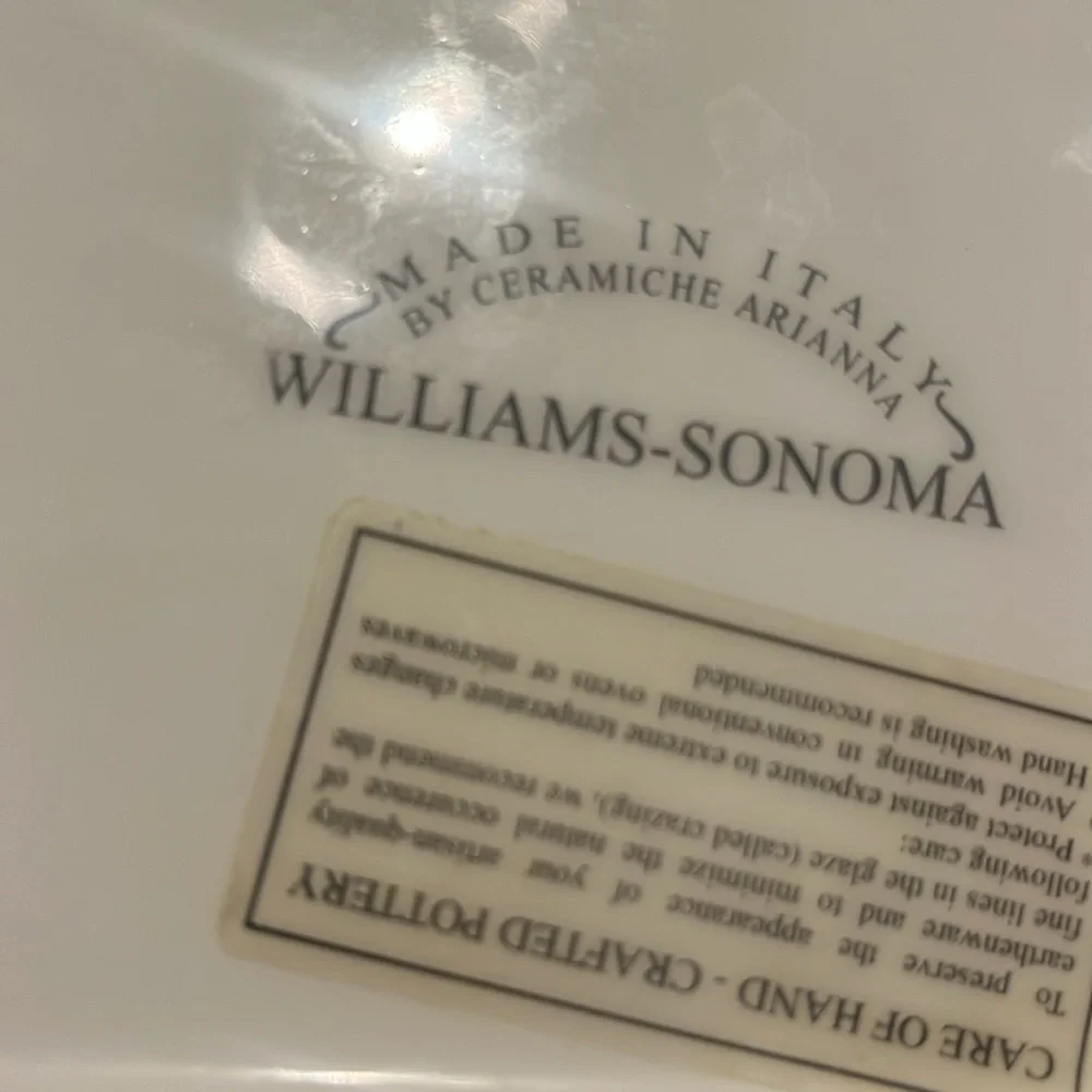 Williams Sonoma by Ceramiche Arianna Grape Leaf Square